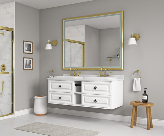 A2ZHOME 60" W x 48" H LED Lighted Wall-Mounted Mirror - High Lumen & Anti-Fog Control