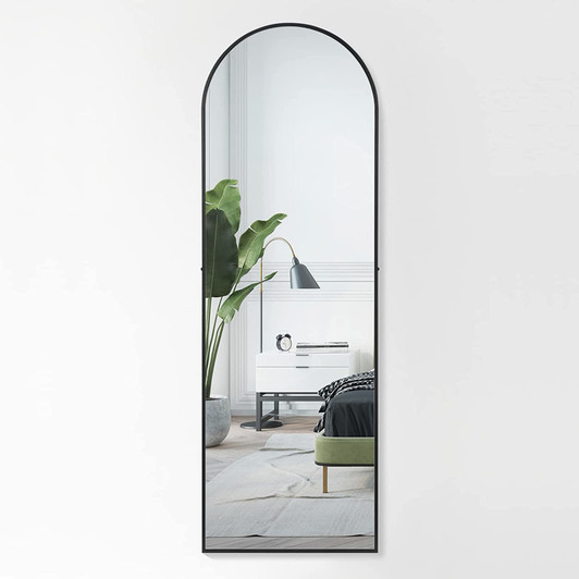A2ZHOME Full-Length Arched-Top Mirror with Stand - Floor & Wall-Mounted Options