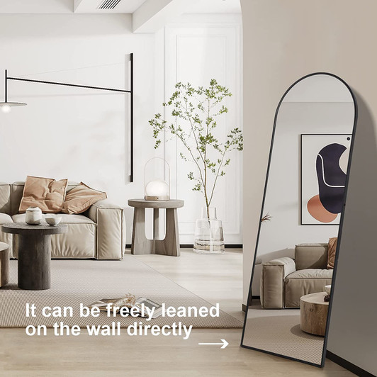 A2ZHOME Full-Length Arched-Top Mirror with Stand - Floor & Wall-Mounted Options