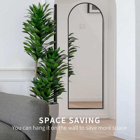 A2ZHOME Full-Length Arched-Top Mirror with Stand - Floor & Wall-Mounted Options