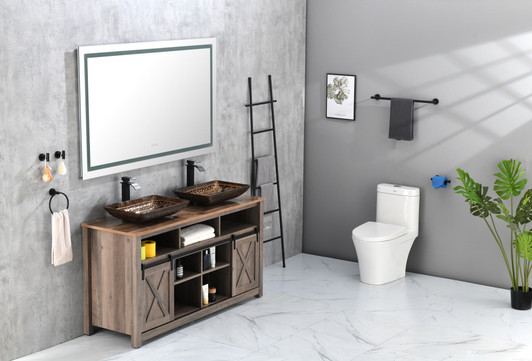 A2ZHOME 84" x 48" LED Lighted Wall-Mounted Mirror with High Lumen & Anti-Fog Control