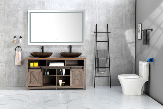 A2ZHOME 84" x 48" LED Lighted Wall-Mounted Mirror with High Lumen & Anti-Fog Control