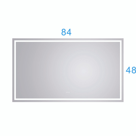 A2ZHOME 84" x 48" LED Lighted Wall-Mounted Mirror with High Lumen & Anti-Fog Control