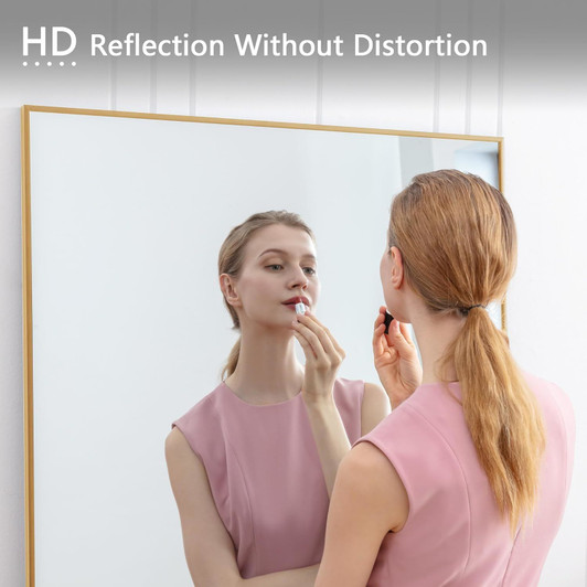 A2ZHOME  65" x 22" Full-Length Mirror - Modern Design with Gold Aluminum Alloy Frame