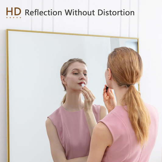 A2ZHOME 64" x 21" Full-Length Mirror - Gold Aluminum Alloy Frame