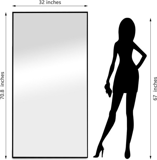 A2ZHOME 71" x 32" Full-Length Mirror - Modern Design with Black Aluminum Alloy Frame