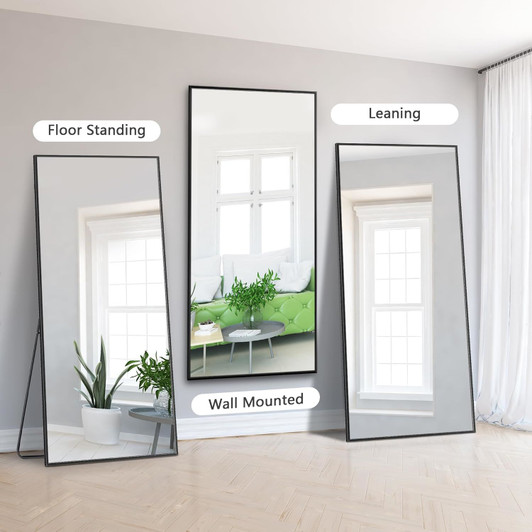 A2ZHOME 71" x 32" Full-Length Mirror - Modern Design with Black Aluminum Alloy Frame