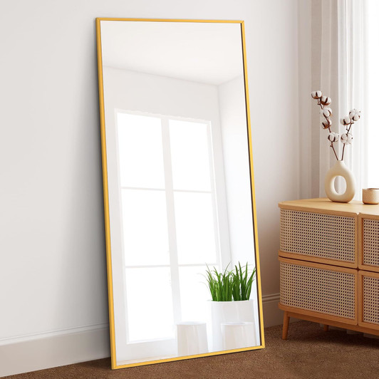 A2ZHOME 71" x 32" Full-Length Mirror - Modern Design with Gold Aluminum Alloy Frame