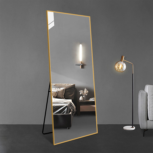 A2ZHOME 65" x 24" Floor Mirror - Ultra-Thin Gold Aluminum Alloy Frame