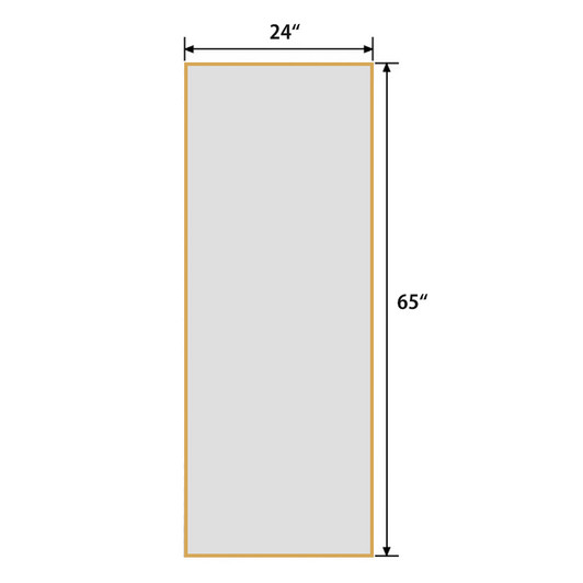 A2ZHOME 65" x 24" Floor Mirror - Ultra-Thin Gold Aluminum Alloy Frame