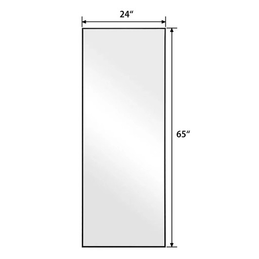 A2ZHOME 65" x 24" Floor Mirror - Ultra-Thin Aluminum Alloy Frame