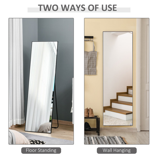 A2ZHOME 19.75" x 63.5" Full-Length Glass Mirror - Freestanding or Wall Mounted