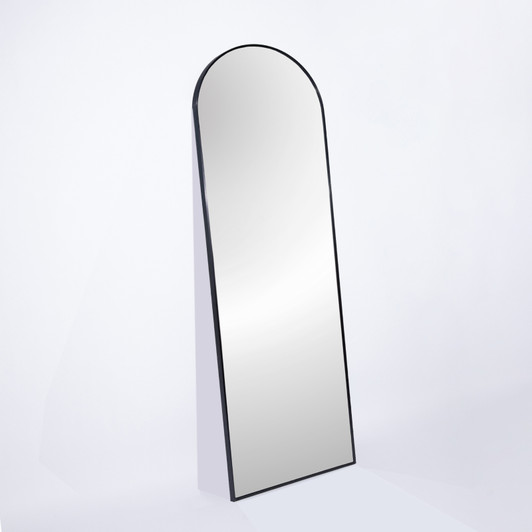 A2ZHOME 71" x 23.6" Black Metal Arch Full-Length Mirror - Stand and Wall Mount Options