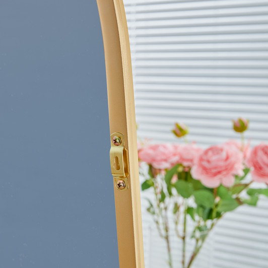 A2ZHOME 71" x 31" 4th Generation Floor Standing Full-Length Rearview Mirror - Metal Framed Arched Wall Mirror