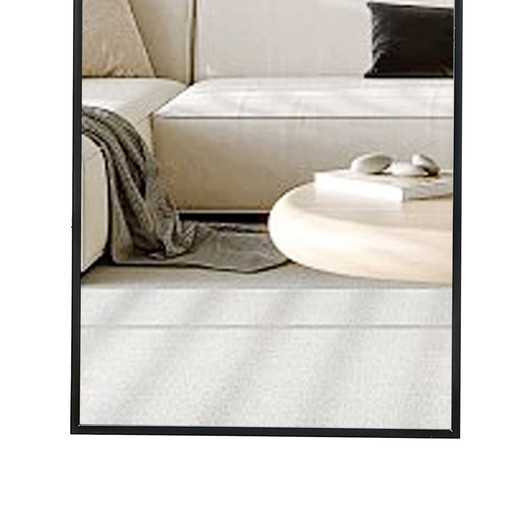A2ZHOME 48" x 13.8" Full-Length Mirror - Black Aluminum Alloy Metal Frame, Wall Mounted