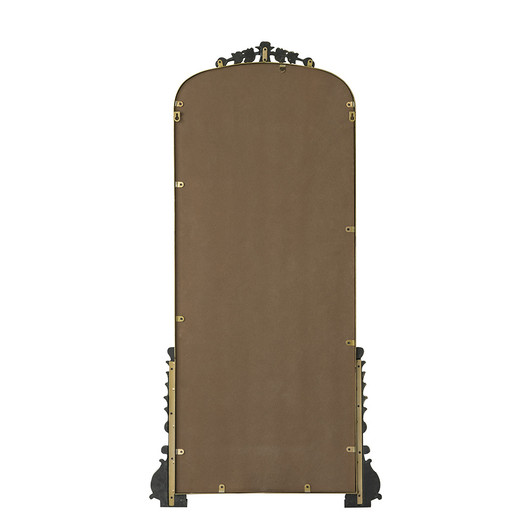 A2ZHOME 24" x 48.5" Antique Gold Arched Full-Length Mirror with Metal Frame