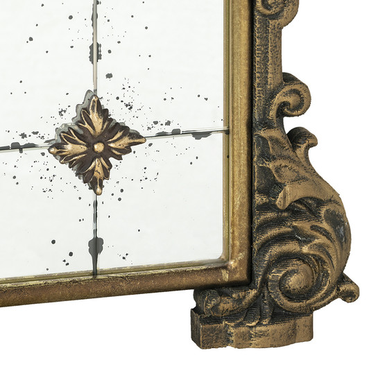 A2ZHOME 24" x 48.5" Antique Gold Arched Full-Length Mirror with Metal Frame