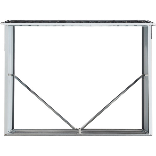 A2ZHOME 70.9" Anthracite Galvanized Steel Log Storage Shed with Roof - Firewood Rack for Backyard, Garden, Patio, Porch