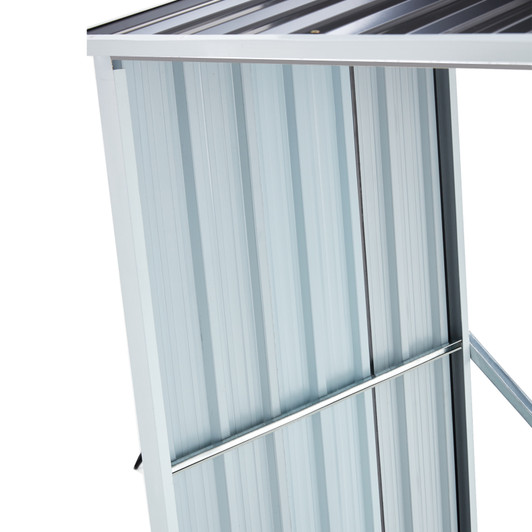 A2ZHOME 70.9" Anthracite Galvanized Steel Log Storage Shed with Roof - Firewood Rack for Backyard, Garden, Patio, Porch