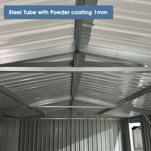 A2ZHOME  20x10 FT Outdoor Metal Storage Shed - Garden Utility Tool House with 2 Doors and 4 Vents