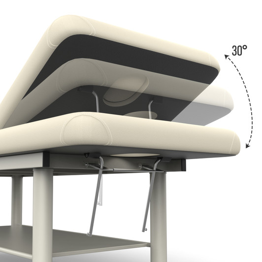 A2ZHOME 80-Inch Wide Quality Leather Beauty Spa Massage Table Bed - Iron Round Legs Facial & Beauty Bed in Beige Gray