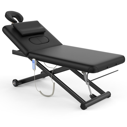 A2ZHOME 80-Inch Wide Beauty Salon Bed - Modern Black Massage Bed with 10x10 Square Leg Iron Frame Structure