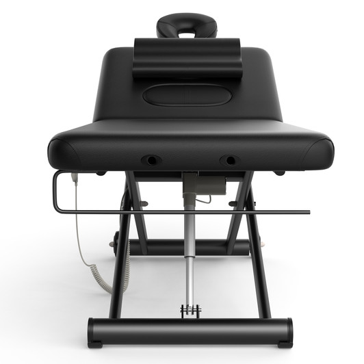 A2ZHOME 80-Inch Wide Beauty Salon Bed - Modern Black Massage Bed with 10x10 Square Leg Iron Frame Structure