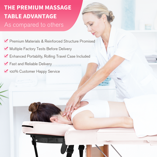 A2ZHOME Portable Massage Table with Carrying Case - Height Adjustable Lash Bed & SPA Table with Face Cradle