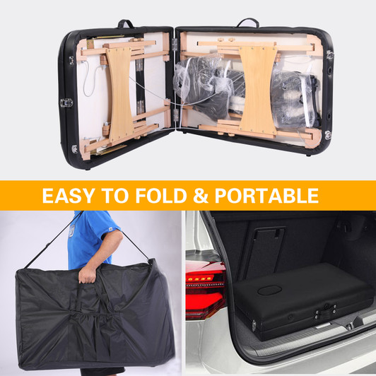 A2ZHOME  Portable Massage Table - Height Adjustable Massage Bed with Carrying Case, Lash Bed & SPA Table with Face Cradle
