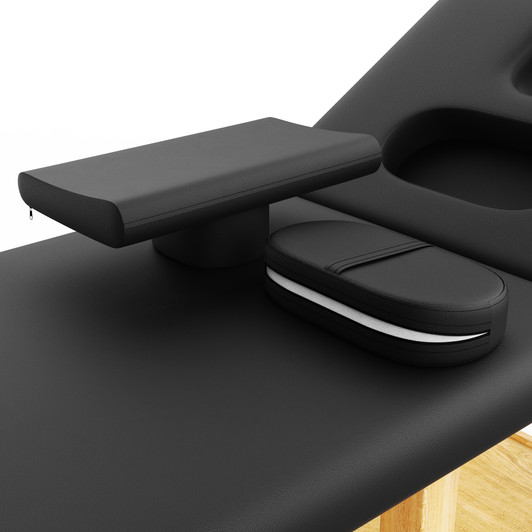 A2ZHOME  80-Inch Wide Wooden Beauty Spa Massage Table - Six Legs Quality Leather Facial Bed - Black