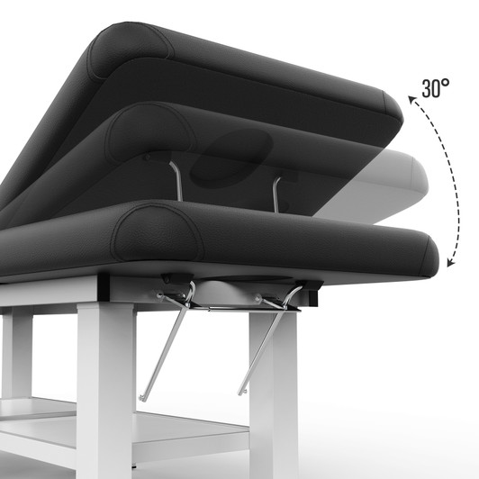 A2ZHOME 31.5-Inch Wide Modern Beauty Salon Bed - High-Quality Segmented Structure Massage Bed in Black Leather