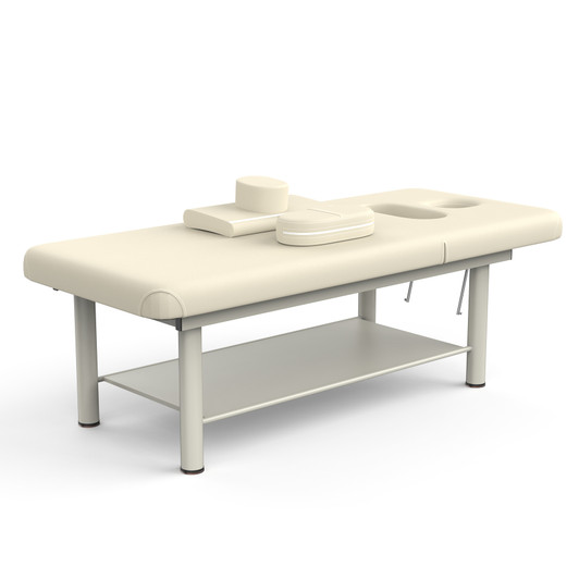 A2ZHOME 80-Inch Wide Beauty Spa Massage Table - Quality Leather Facial Bed with Iron Round Legs - Gray