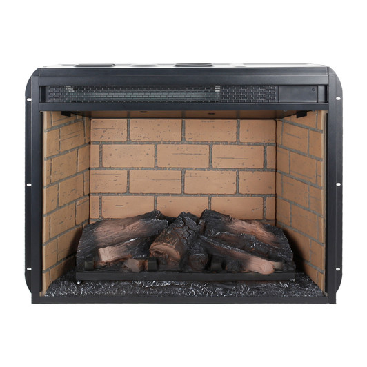 A2ZHOME 23-Inch Infrared Quartz Heater Fireplace Insert, Woodlog Version with Brick