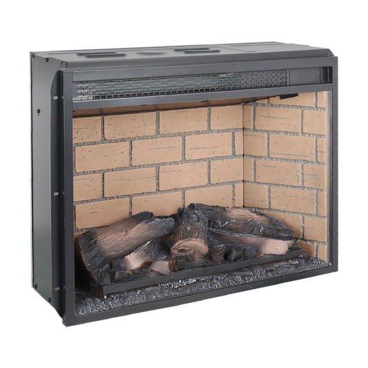 A2ZHOME 23-Inch Infrared Quartz Heater Fireplace Insert, Woodlog Version with Brick