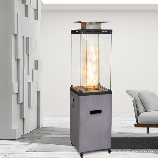 A2ZHOME 16" x 61" Outdoor Propane Gas Fire Heater with Tempered Glass