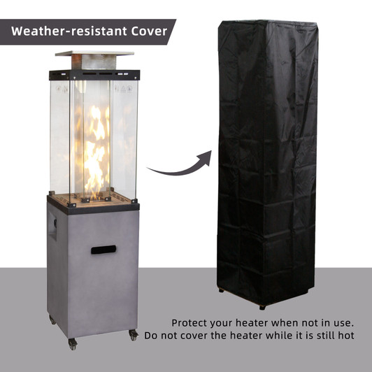 A2ZHOME 16" x 61" Outdoor Propane Gas Fire Heater with Tempered Glass