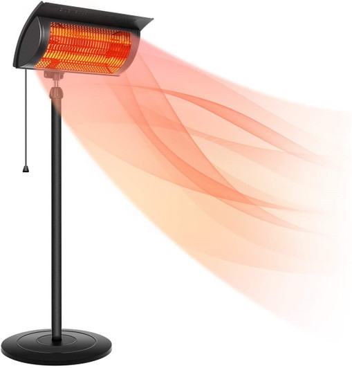 A2ZHOME Simple Deluxe Standing Heater Patio Outdoor Balcony, Courtyard with Overheat Protection, 750W/1500W, Large