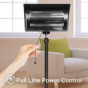 A2ZHOME Simple Deluxe Standing Heater Patio Outdoor Balcony, Courtyard with Overheat Protection, 750W/1500W, Large