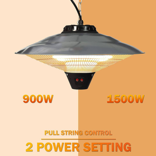 A2ZHOME Electric Patio Heater, Ceiling Mounted or Hanging Infrared Heater, Waterproof IP24