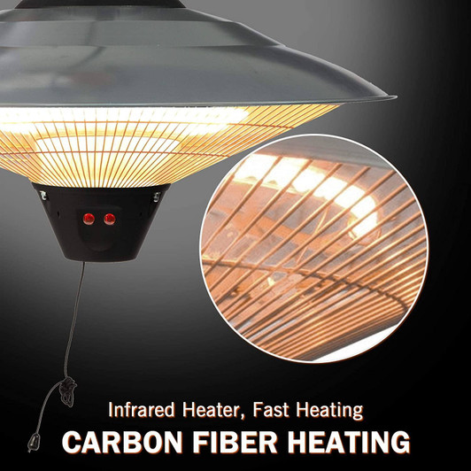 A2ZHOME Electric Patio Heater, Ceiling Mounted or Hanging Infrared Heater, Waterproof IP24