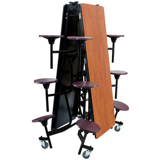 A2ZHOME National Public Seating MTS12 12-Foot Mobile Cafeteria Table with MDF Core and 12 Stools