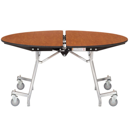 A2ZHOME National Public Seating MT60R-MDPEPC 60" Round Mobile MDF Cafeteria Table with Powder-Coated Frame and ProtectEdge