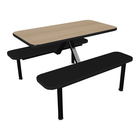 A2ZHOME 24" x 48" Beige Table Top with Black Seating