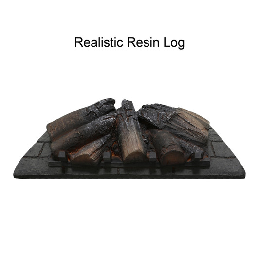 A2ZHOME 26" Infrared Quartz Heater Fireplace Insert - Woodlog Version with Brick