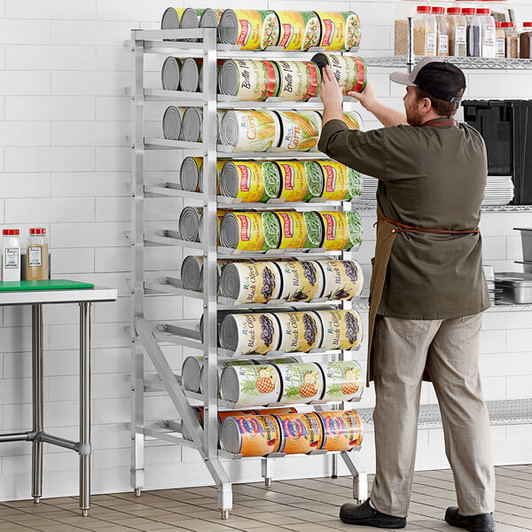 a2zhospo  Full-Size Stationary Aluminum Can Rack for #10 and #5 Cans - Knocked Down Design