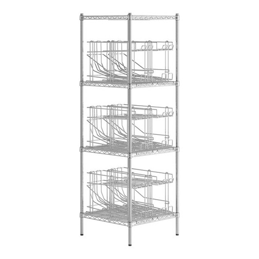 a2zhospo 24" x 24" Chrome Wire Shelf Kit with 6 Can Racks and 74" Posts