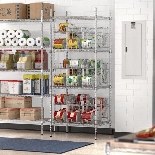 a2zhospo 24" x 30" Chrome Wire Shelf Kit with 9 Can Racks and 74" Posts