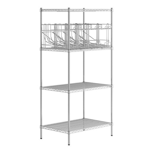 a2zhospo 24" x 36" Chrome Wire Shelf Kit with 4 Can Racks and 74" Posts
