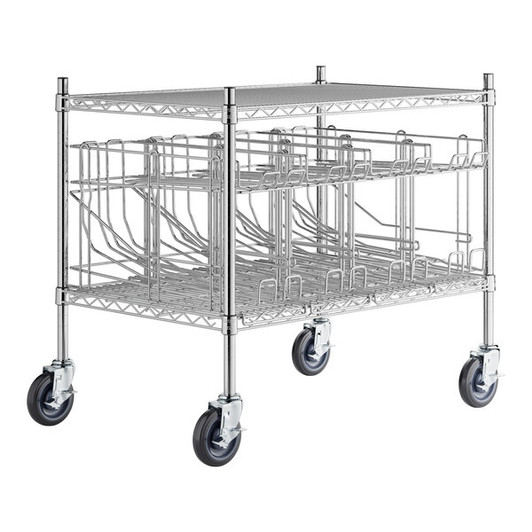 a2zhospo 24" x 36" Mobile Chrome Wire Shelf Kit with 4 Can Racks and 27" Posts