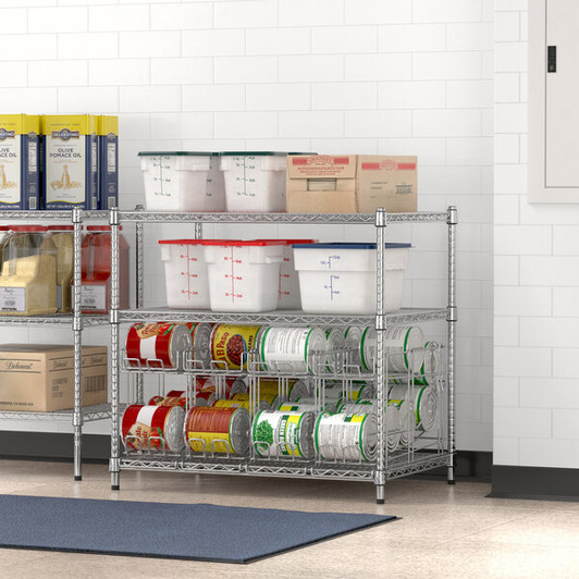 a2zhospo 24" x 36" Chrome Wire Shelf Kit with 4 Can Racks and 34" Posts